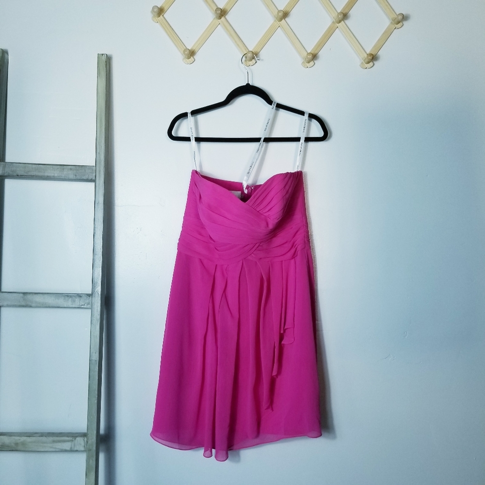 DAVID'S BRIDAL STRAPLESS PINK DRESS SIZE 12